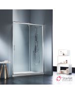 Συρόμενη πόρτα καμπίνας ντουζιέρας Starlet 150 ύψους 180εκ.  ρυθμιζόμενη από 147 έως 151εκ. Clear Chrome SLS150T-100