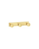 Sanco Bath Robe Hook & Door Stop Τριπλό Άγκιστρο PVD χρυσό ορείχαλκο βουρτσιστό 00683-PVD-02BR