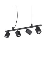 Κρεμαστό Φωτιστικό DYNAMITE SP4 SQUARE Μαύρο Ideal Lux 371382