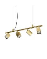 Κρεμαστό Φωτιστικό DYNAMITE SP4 SQUARE Ορείχαλκος Ideal Lux 371399