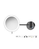 Sanco LED Cosmetic mirrors Μεγεθυντικός καθρέπτης x3 με LED PVD gun metal βουρτσιστό MRLED-705-PVD-05BR