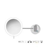 Sanco LED Cosmetic mirrors Μεγεθυντικός καθρέπτης x3 με LED PVD νίκελ ατσάλι MRLED-705-PVD-11BR