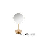 Sanco LED Cosmetic mirrors LED Επικαθήμενος Καθρέπτης μεγεθυντικός x3 PVD θερμό μπρονζέ βουρτσιστό MRLED-903-PVD-01BR