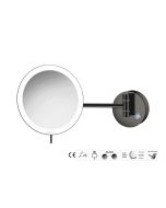 Sanco LED Cosmetic mirrors LED Καθρέπτης μεγεθυντικός x3 usb charging PVD gun metal γυαλιστερό MRLED-905-PVD-05PL