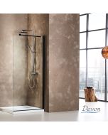 Διαχωριστικό κρύσταλλο ντουζιέρας Walk-in 80 ρυθμιζόμενo από 77 έως 79εκ. ύψους 185, Devon Clean Glass Black Matt WD80C-400