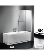 Διαχωριστικό δίπτυχο μπανιέρας 120εκ. ύψους 140εκ. με λαβή πετσετοκρεμάστρα, AXIS Clear Chrome XG1200T-100