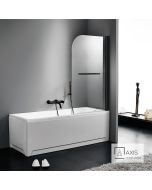 Διαχωριστικό μονόπτυχο μπανιέρας 85 εκ. ύψους 140εκ. με Πετσετοκρεμάστρα, AXIS Clear Black Matt XG850T-400