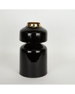 ΒΑΖΟ ΜΕΤΑΛΛΙΚΟ ΜΑΥΡΟ - ΧΡΥΣΟ 17x17x30cm Eurolamp 752-22026