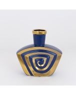 ΒΑΖΟ ΚΕΡΑΜΙΚΟ ΜΠΛΕ - ΧΡΥΣΟ 23.2x6.8x23.5cm Eurolamp 752-20342