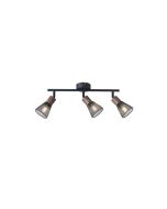 ΣΠΟΤ ΜΕ ΔΙΧΤΥ ΜΕΤΑΛΛΟ-ΞΥΛΟ 3ΦΩΤΟ 3XE14 Max 8W 390X80X145mm ΜΑΥΡΟ ARTE ILLUMINA MESHY Eurolamp 145-25257
