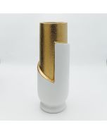 ΒΑΖΟ ΚΕΡΑΜΙΚΟ ΛΕΥΚΟ - ΧΡΥΣΟ 13.5x13.5x36.5cm Eurolamp 819-00103