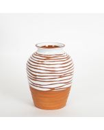 ΒΑΖΟ ΚΕΡΑΜΙΚΟ ΤΕΡΑΚΟΤΑ - ΛΕΥΚΟ 15.6x15.6x19.8cm Eurolamp 752-20234