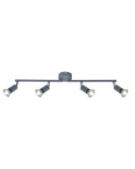 ΣΠΟΤ ΚΙΝΗΤΟ ΜΕΤΑΛΛΟ 4ΦΩΤΟ 4XGU10 Max 7W 600X80X125mm ΓΚΡΙ ARTE ILLUMINA VORRAS Eurolamp 145-25246