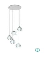 Eglo Rocamar Μοντέρνο Κρεμαστό Φωτιστικό Πολύφωτο σε Ασημί Χρώμα 98596