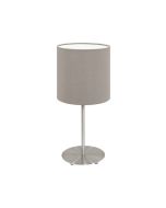 Eglo Πορτατίφ με Γκρι Καπέλο και Ασημί Βάση 95726