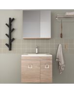 Orabella Vero 65 - Κρεμαστό Έπιπλο Μπάνιου με πορσελάνινο νιπτήρα Ege και καθρέπτη ντουλάπι με χρωμέ λαβές F60173-70102-70220-60173