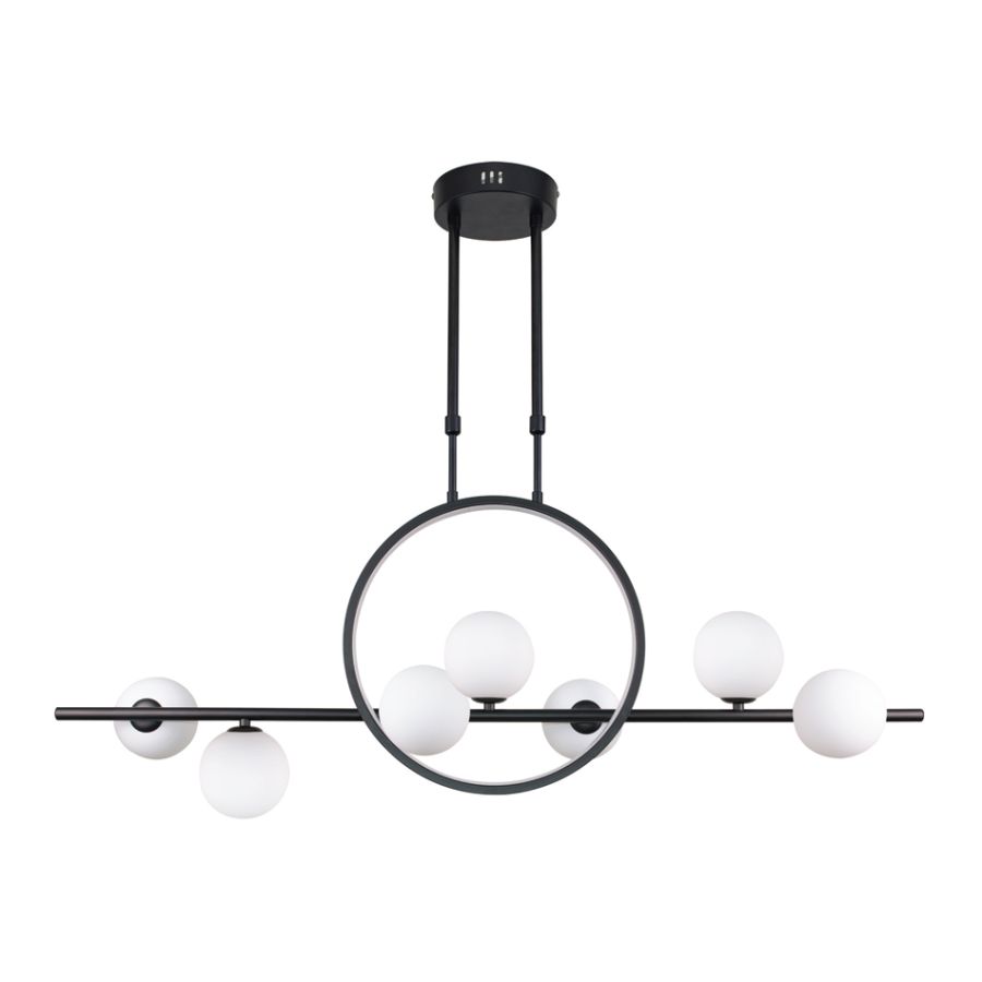 InLight Κρεμαστό φωτιστικό LED 14W 3000K και 7XG9 σε μαύρο χρώμα D:100cm 6062-BL