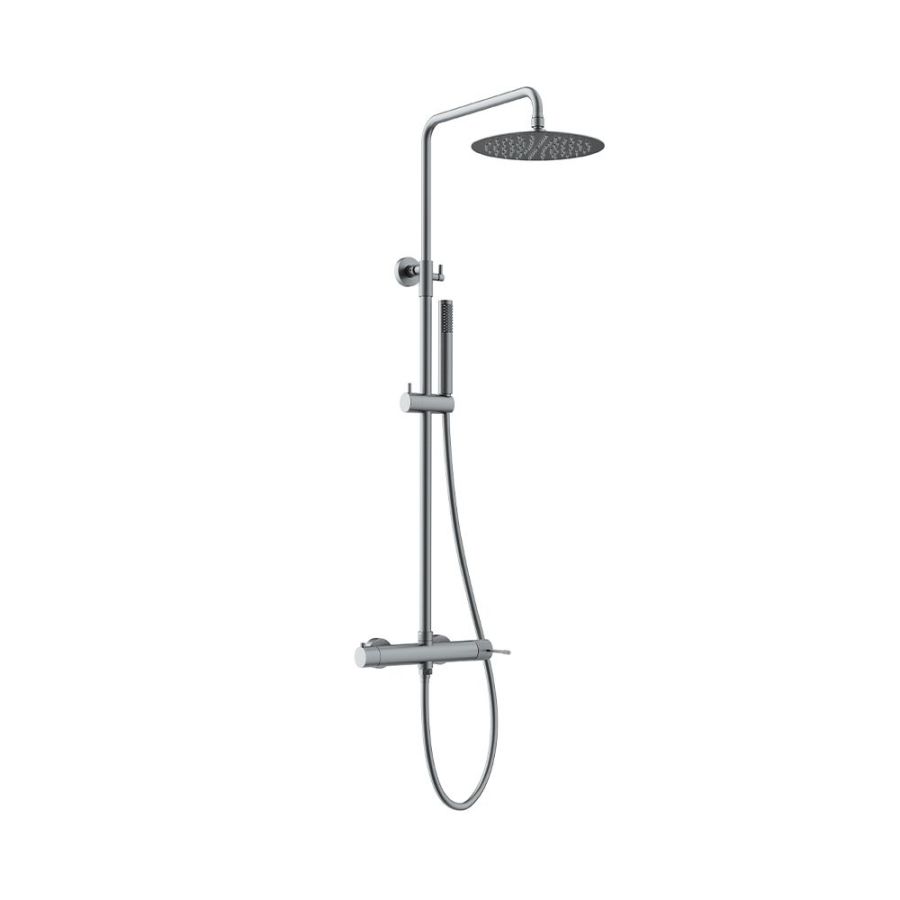 Orabella Terra Gun Metal Light - Στήλη ντουζ με στρόγγυλη κεφαλή Φ250 10311