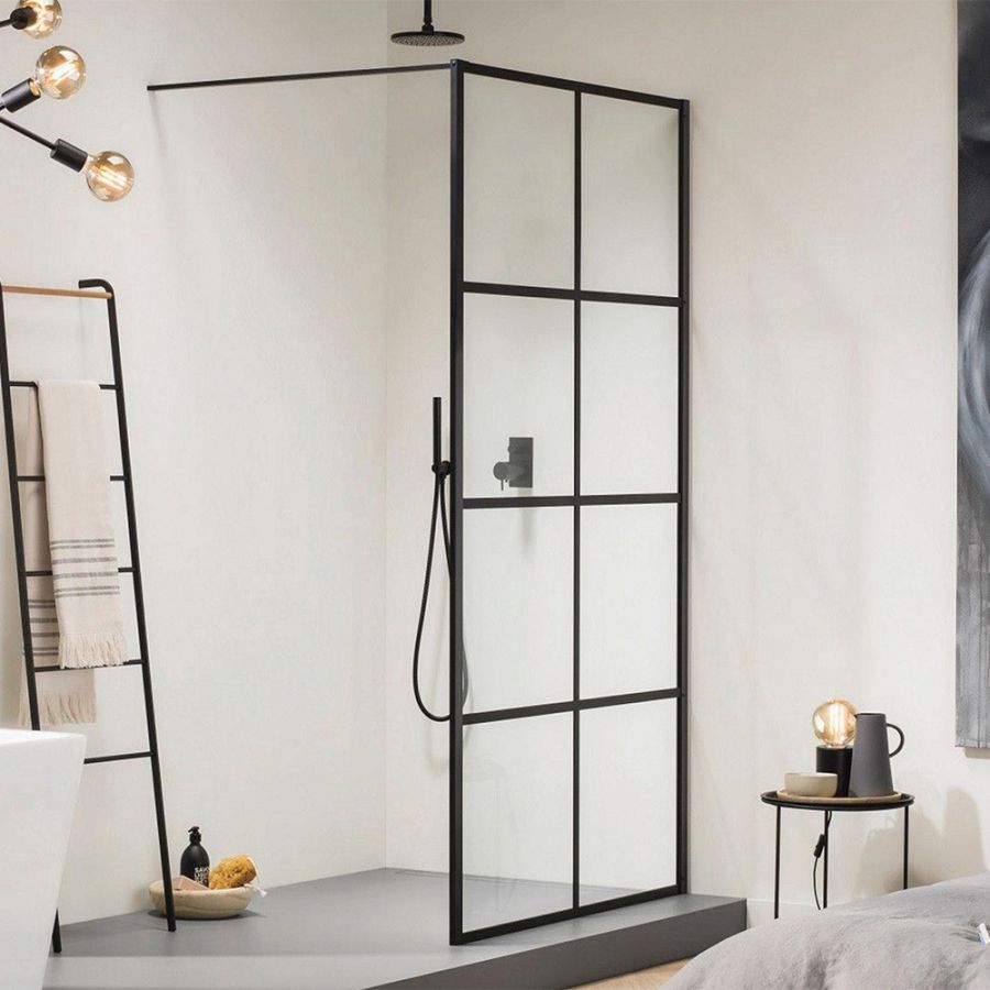 Orabella Windows Black matt 100 cm - Καμπίνα ελεύθερης τοποθέτησης με βραχίονα στήριξης τοίχου 30465