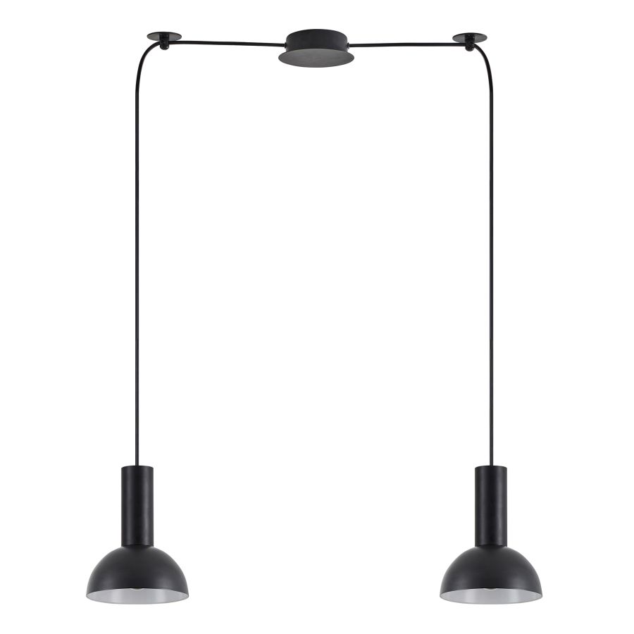 SE21-BL-4-BL2-MS3 ADEPT TUBE Black Pendant Black Metal Shade+ HOMELIGHTING 77-8557