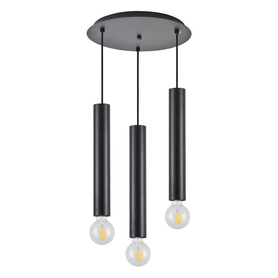 SE21-BL-5-3BL ADEPT TUBE BLACK Black Pendant+ HOMELIGHTING 77-8672