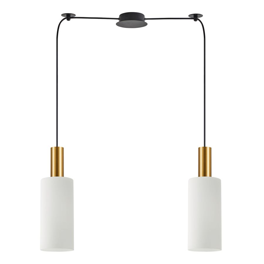 SE21-GM-4-BL2-GL3 ADEPT TUBE Gold Matt Pendant White Glass+ HOMELIGHTING 77-8655