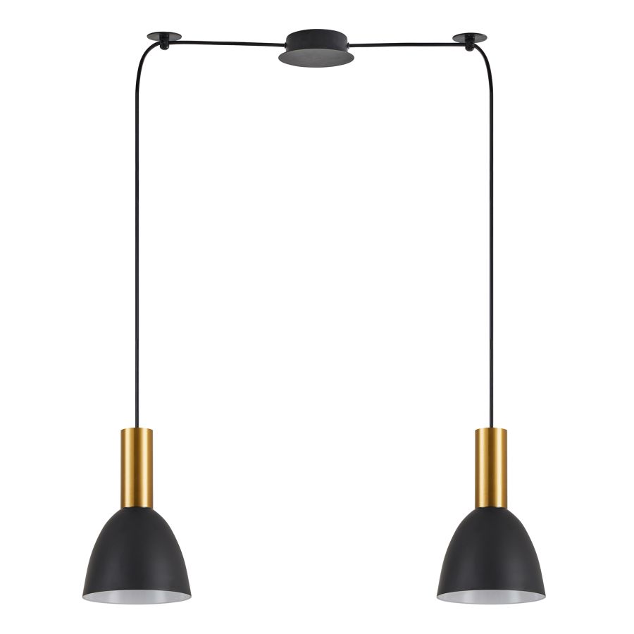SE21-GM-4-BL2-MS2 ADEPT TUBE Gold Matt Pendant Black Metal Shade+ HOMELIGHTING 77-8641