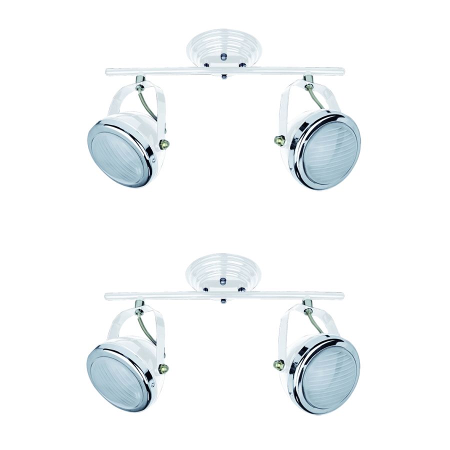 T12022A-2TU (x2) Juno Packet White adjustable spot with chrome ring and glass+ HOMELIGHTING 77-8854