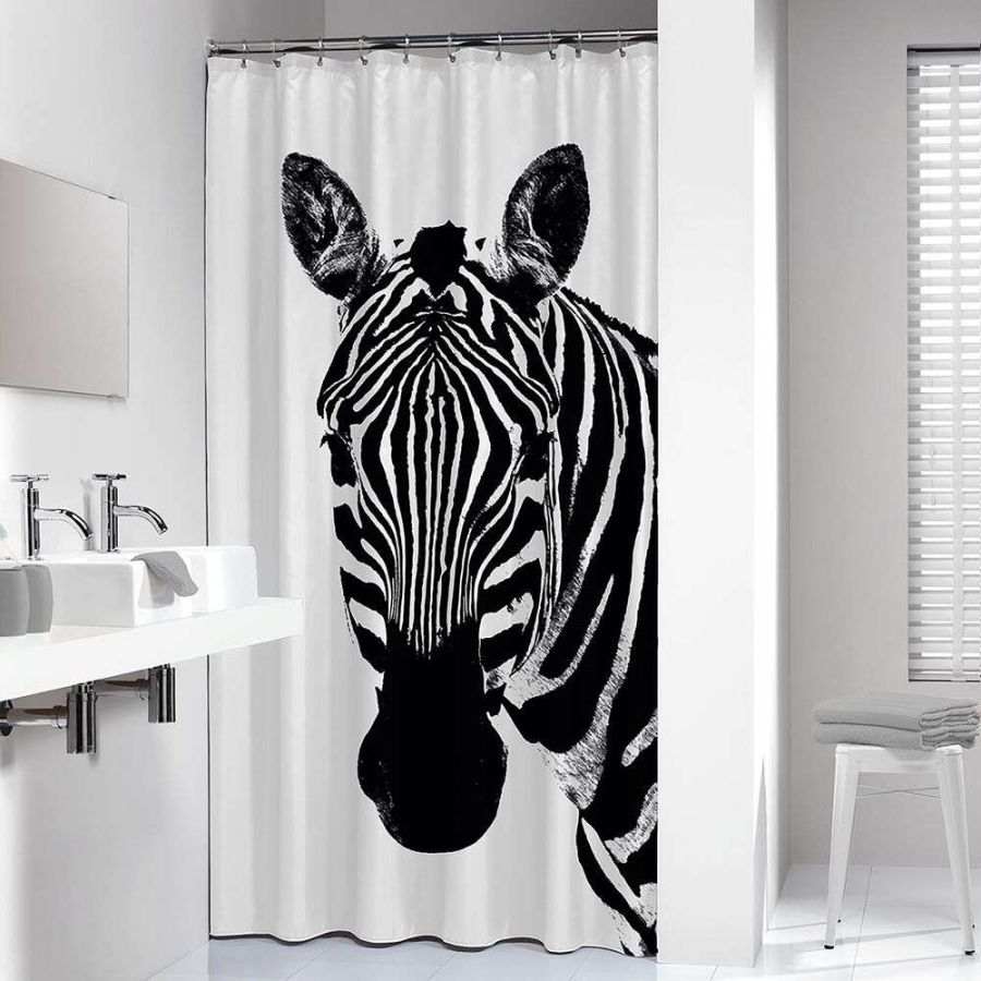 Zebra 180x200 black κουρτίνα μπάνιου πλαστική Sealskin  800150