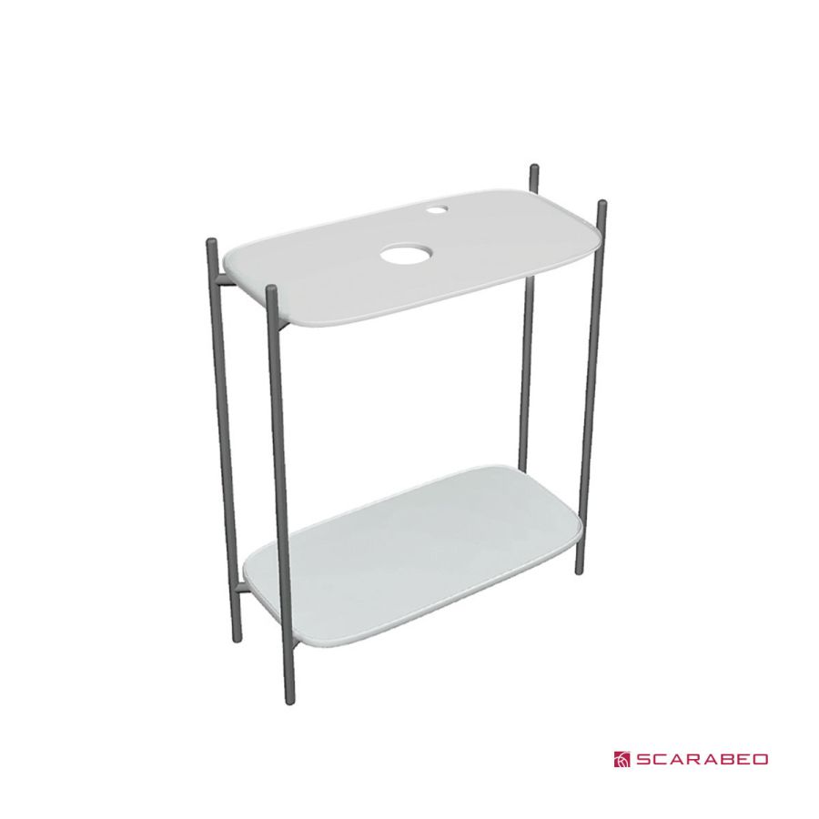 Έπιπλο μπάνιου Laila 2703-NROP με ράφια 2716+2710-41 χωρίς νιπτήρα, Scarabeo 27031610-NROP4141