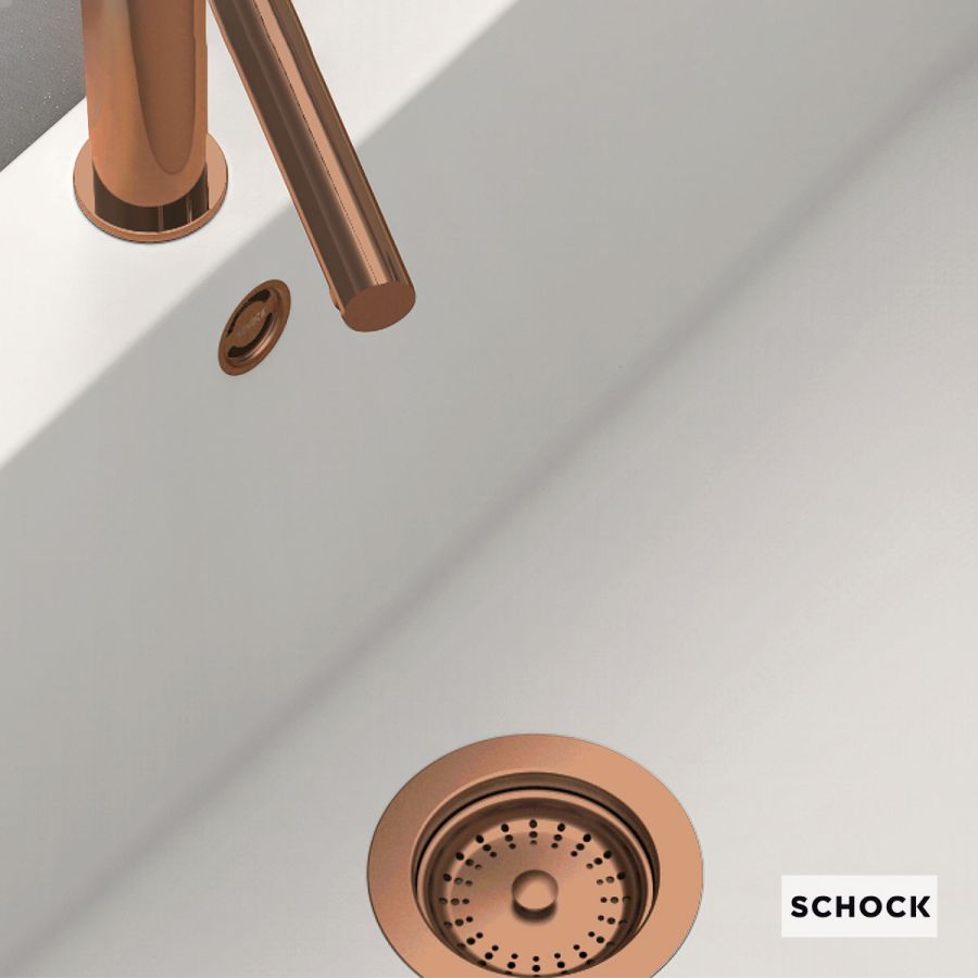 Βαλβιδα με Υπερχείλιση για Νεροχύτη Γρανίτη Schock 15090, Copper  629309M-222