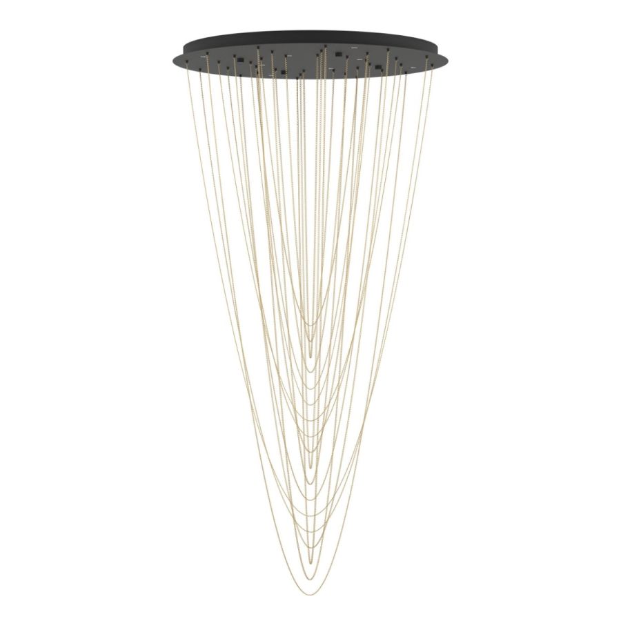 Κρεμαστό Φωτιστικό Led 3000K D78xH150cm Μαύρη Ροζέτα-Αλυσίδες Χρυσαφί Eglo Trepuco 390355