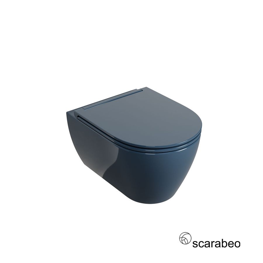 Λεκάνη Κρεμαστή GLAM/50,5 Twist με κάλυμμα Slim Soft Close, Scarabeo Ocean Glossy 520100SC-600G