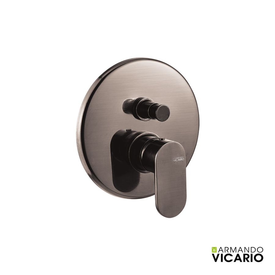 Μίκτης Εντοιχισμού 2 Εξόδων Slim Vicario Black Brushed 500050D-410