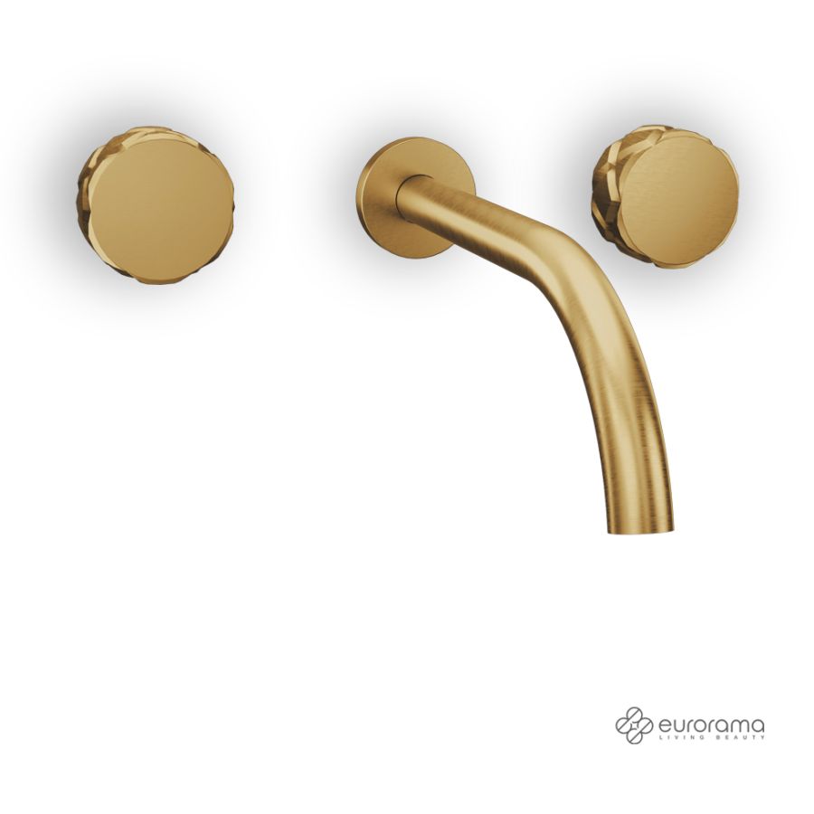 Μπαταρία Νιπτήρα Τοίχου 3 οπών Eletta Chester Eurorama Brushed Gold 168901-201