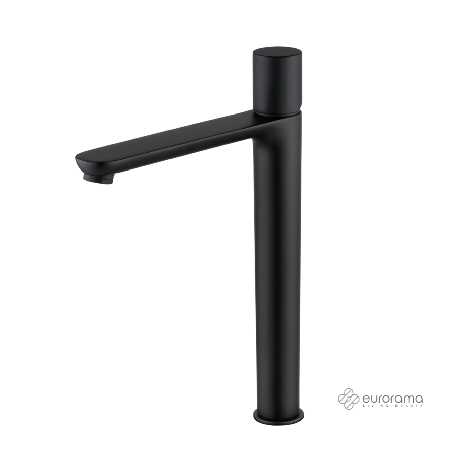 Μπαταρία Νιπτήρα Υψηλή με Βαλβίδα Clic-Clac Res-Pro Eurorama Black Matt 175309P-400