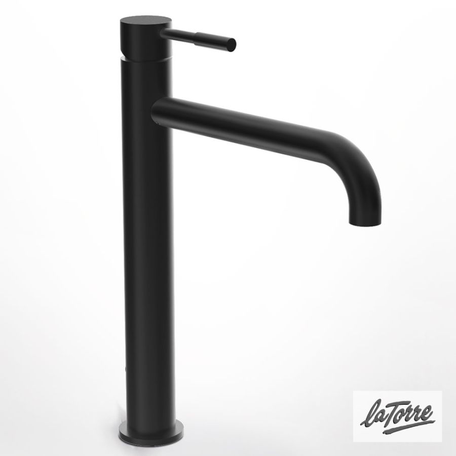 Μπαταρία Νιπτήρα Υψηλή με Βαλβίδα Clic-Clac Τech La Torre Black Matt 12507-400