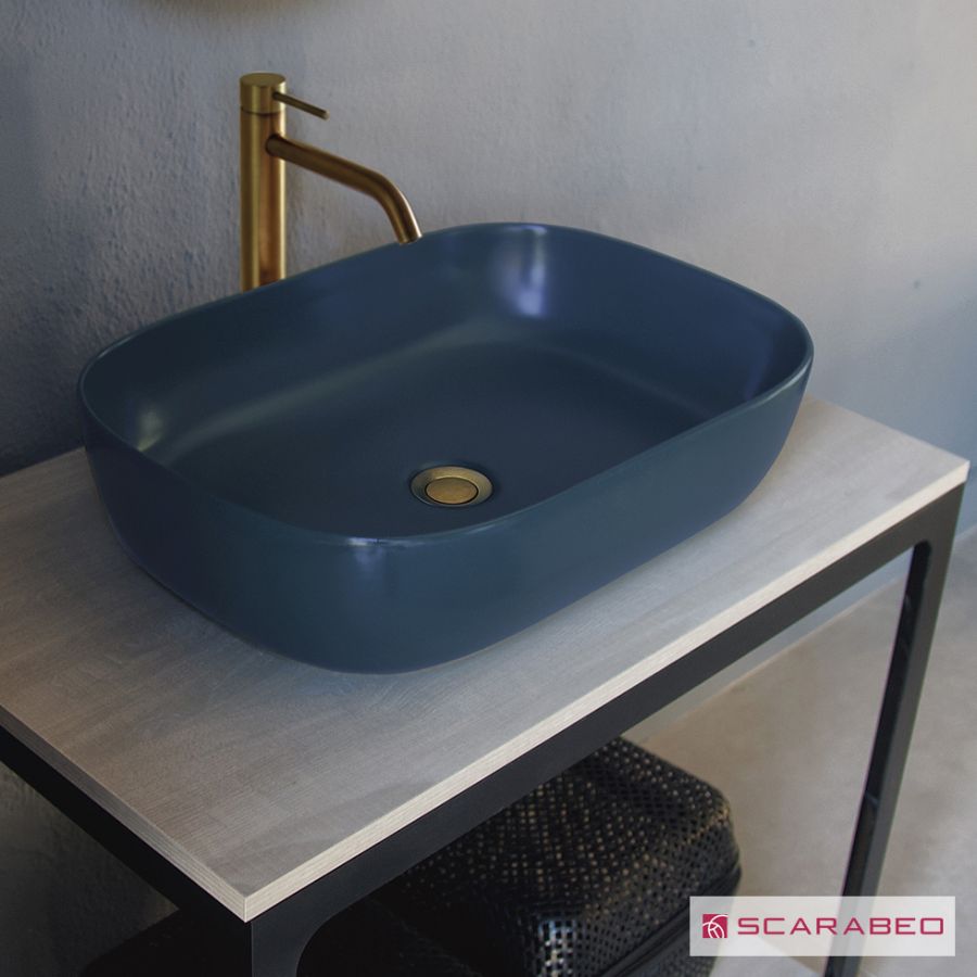 Νιπτήρας Πορσελάνης Glam 56x39 Scarabeo Ocean (blu) 1804-600