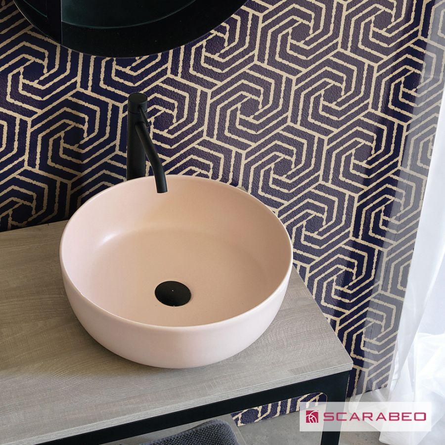 Νιπτήρας Πορσελάνης Glam Φ33 Scarabeo Antique pink (rosa) 1808-810