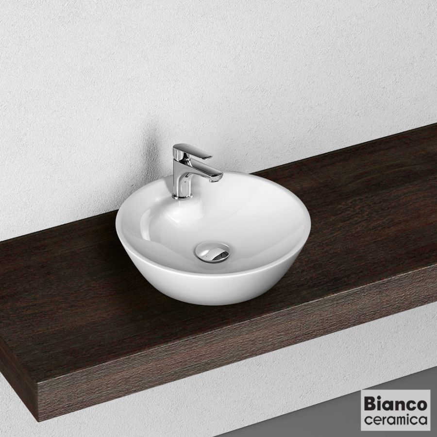 Νιπτήρας Πορσελάνης Lupo Φ45 (1 οπή) Bianco Ceramica White 33011-300