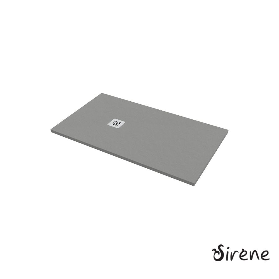 Ντουζιέρα Cast Marble (Χυτό μάρμαρο) με Βαλβίδα Slate 140 x 80 Sirene Beton Matt S14080-411