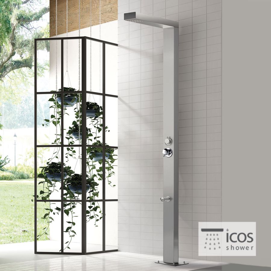 Στήλη Ντουζιέρας εξωτερικού χώρου με μίκτη NEDAMIX, ICOS Inox AISI316 NEDAMIX