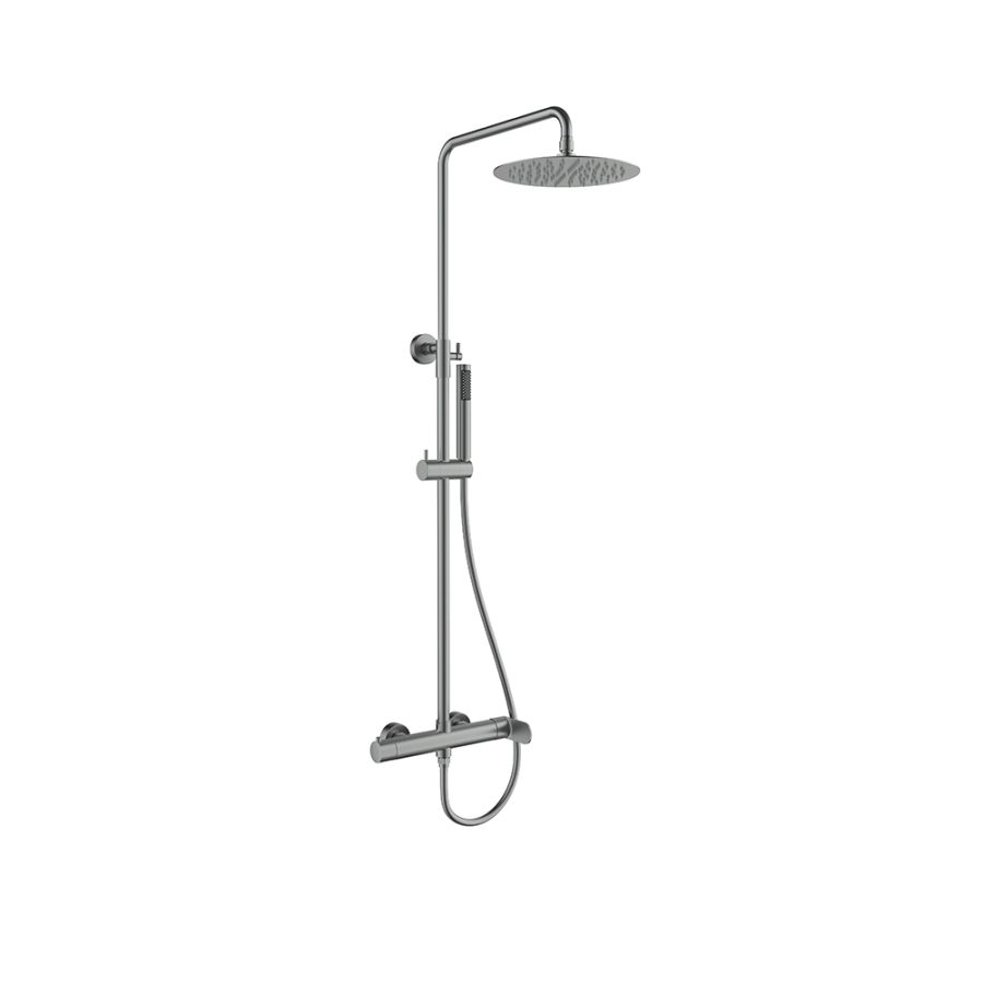 Orabella Oval Gun metal light - Στήλη ντουζ με στρόγγυλη κεφαλή Φ250 10485