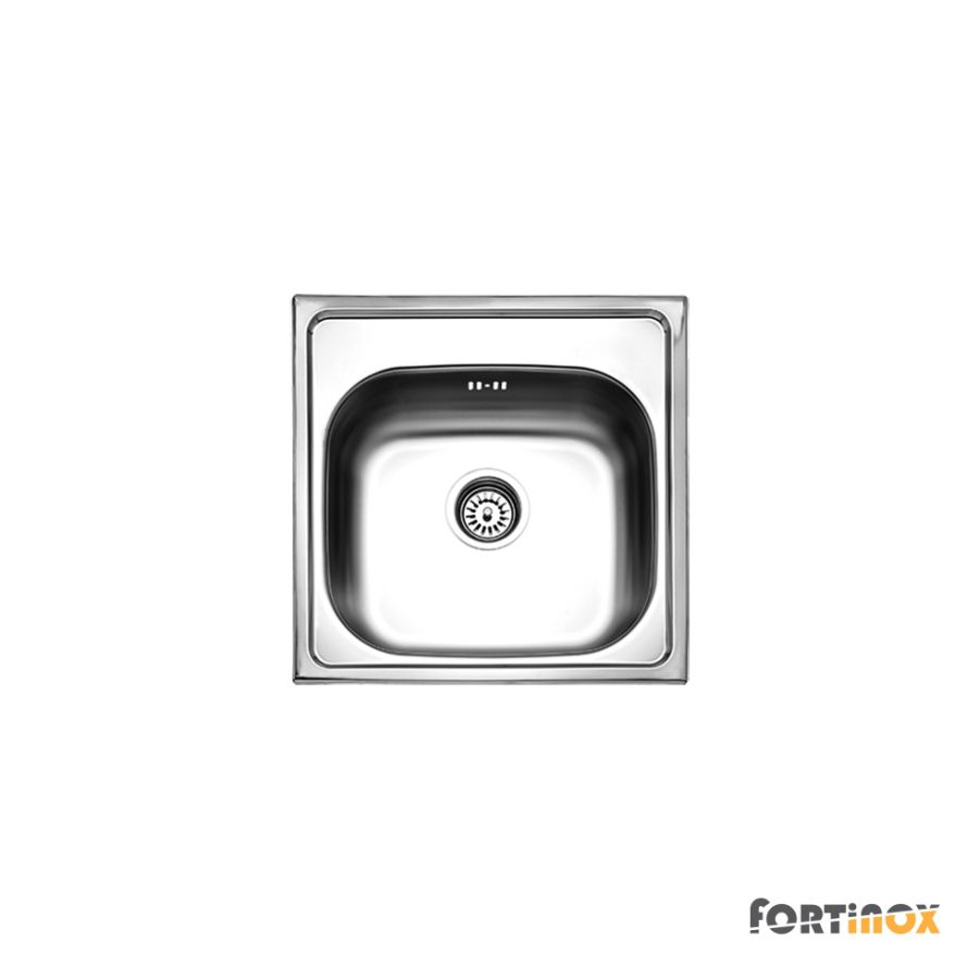 Νεροχύτης Κουζίνας Ανοξείδωτος Valley 50x50 Fortinox Inox Λείο  25050-110