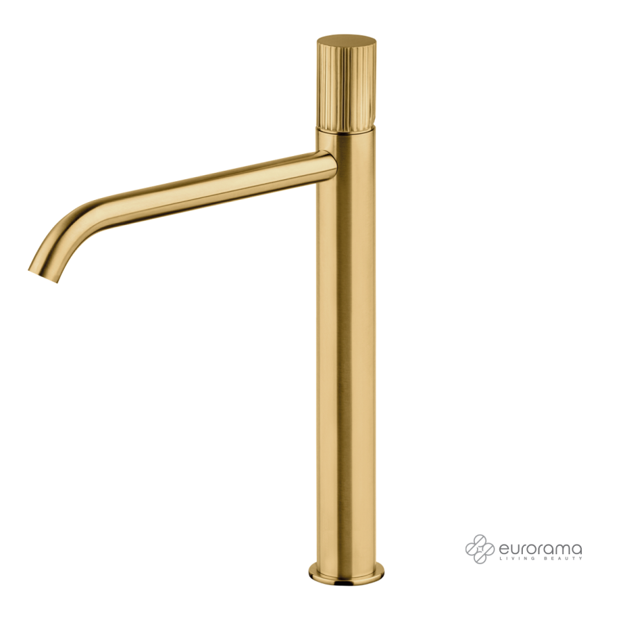 Μπαταρία Νιπτήρα Υψηλή με Βαλβίδα Clic-Clac oso Eurorama Brushed Gold 178309P-201