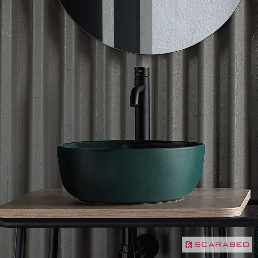 Νιπτήρας Πορσελάνης Glam Φ39 Scarabeo Musk (verde) 1807-900