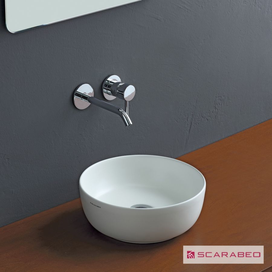 Νιπτήρας Πορσελάνης Glam Φ33 Scarabeo Pearl (White Matt) 1808-301