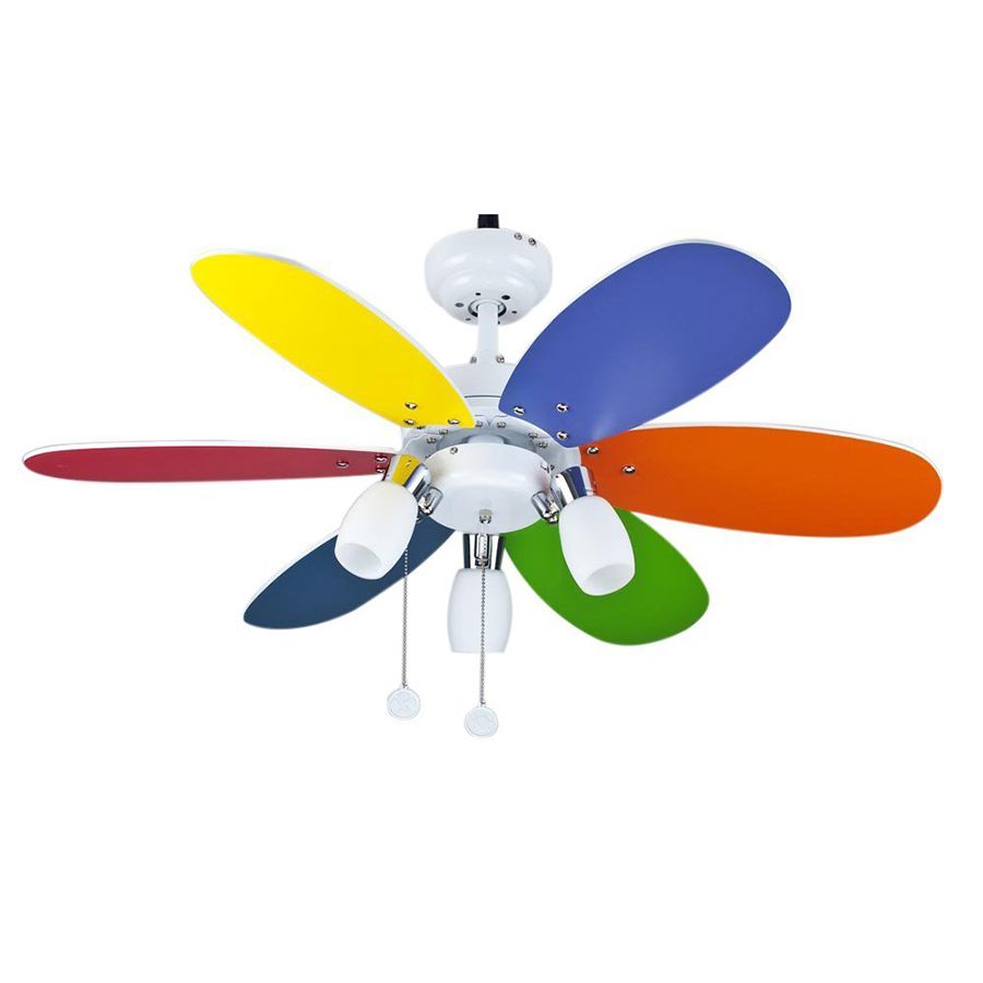 Παιδικός Ανεμιστήρας Οροφής 76xH43cm 50w Φωτισμός 3xE14 Πολύχρωμος Sun Light 20-0076-51-188