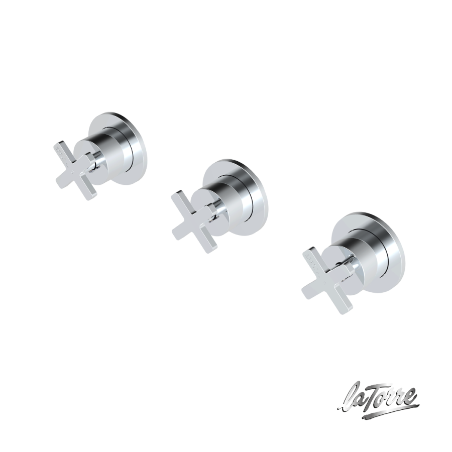Βαλβίδες Ζεστό-Κρύο με εκτροπέα 3 εξόδων, La Torre Elle Cross Chrome 38289-100