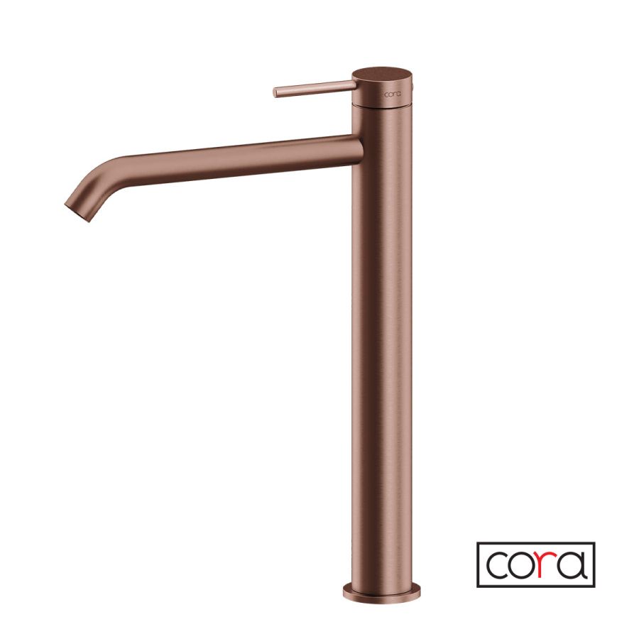 Μπαταρία Νιπτήρα Υψηλή με Βαλβίδα Clic-Clac Cosmo PVD Rose Gold Brushed Inox 316L 6113-811